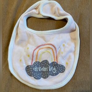 Dream Big Kids Bib - Pink and Gray and tights
